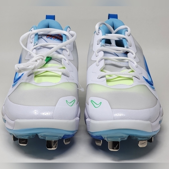 Nike Force Trout 9 Pro Cleats White/Barely Volt/Blue FQ7941-100 Men Size 7.5 New main image 9
